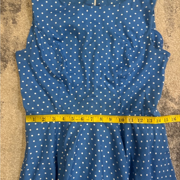 Grace Karin Blue and White Polka Dot Midi Dress - Picture 6 of 8